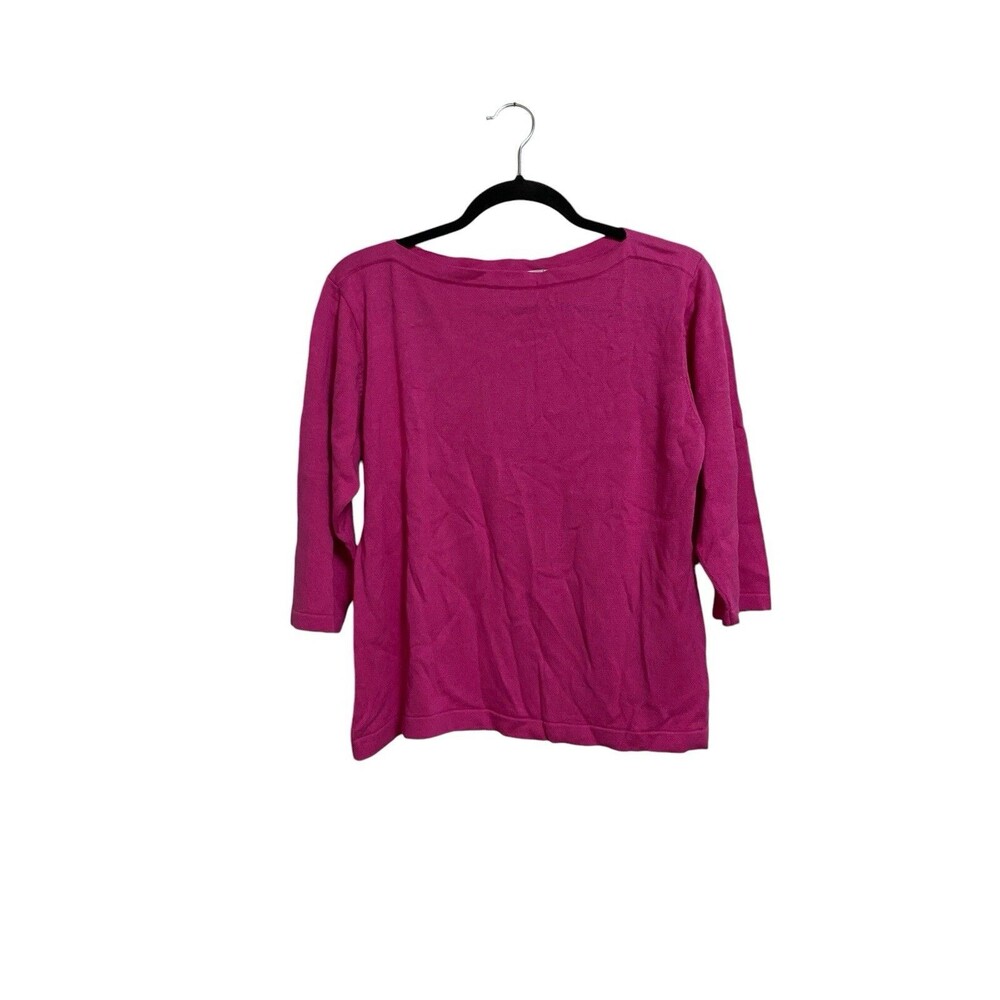 Real Clothes Petite XL Pink 3/4 Sleeve Knit Top Boat Neck Stretch